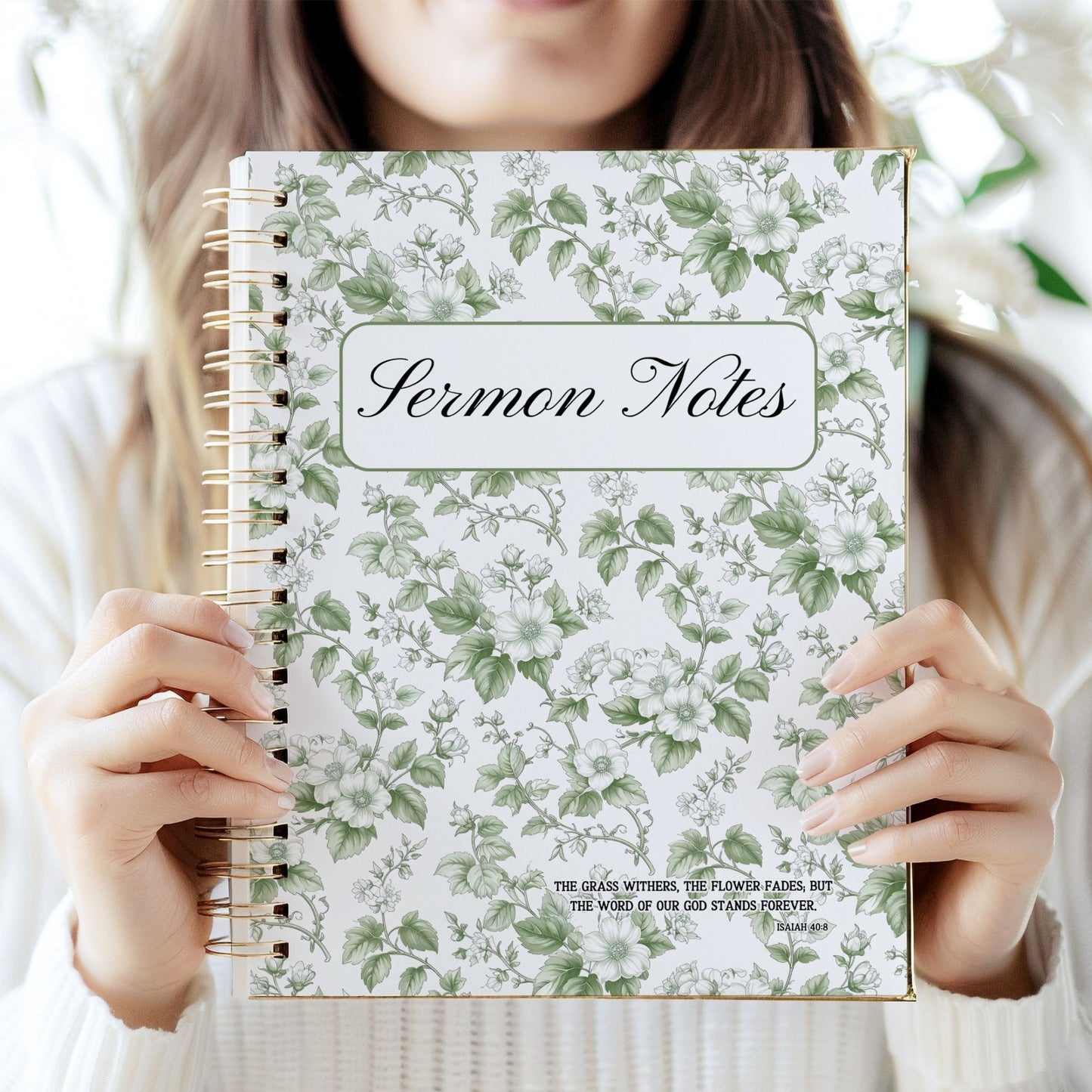 Sermon Notes Template Digital Download Bible Planner Church Journal Prayer Document Printable Page Notebook Christian Design Floral Pattern