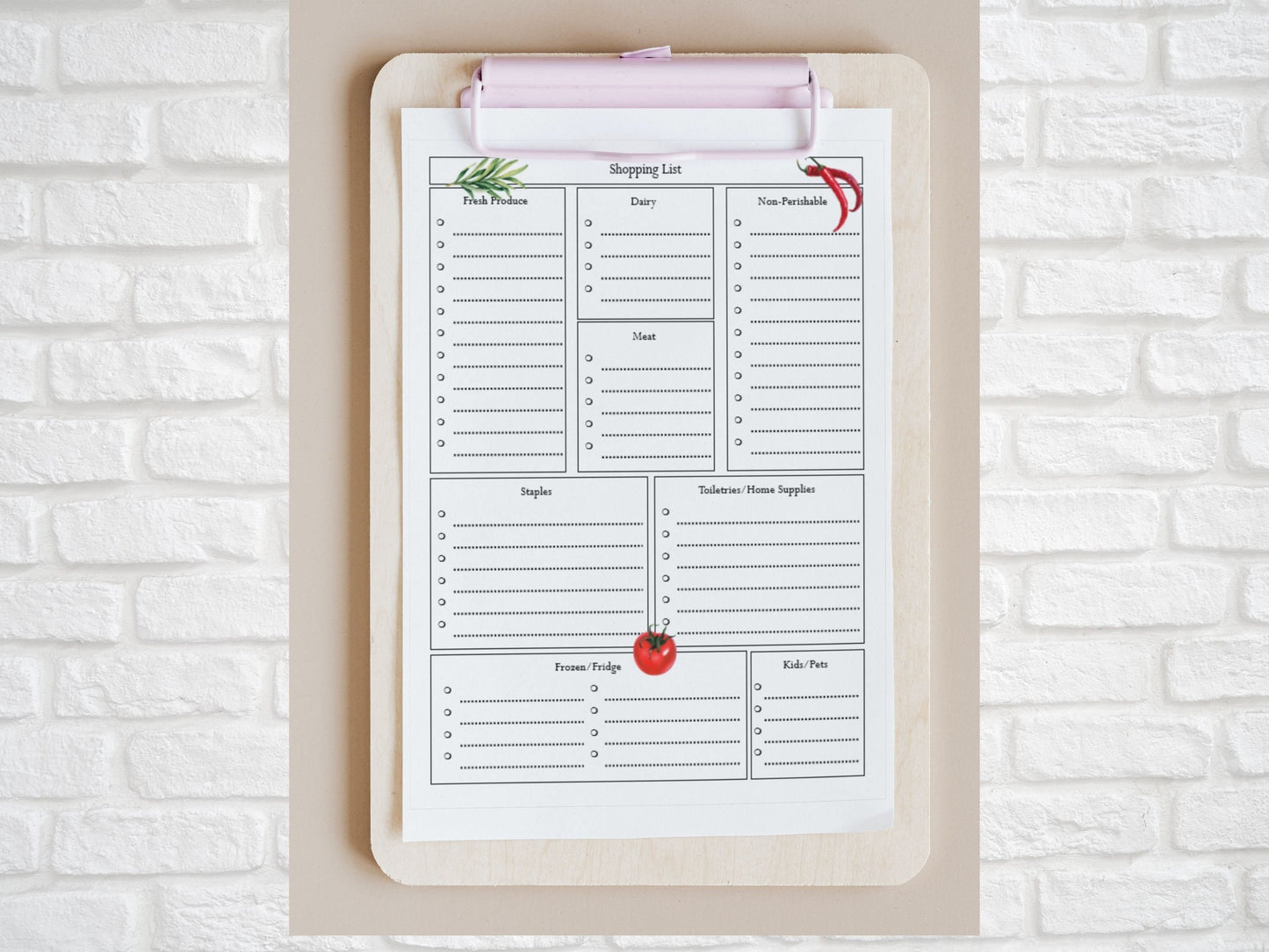 Printable Weekly Meal Planner, Digital Meal Planning, Meal Planning, Meal Plan with Grocery List and recipe pages