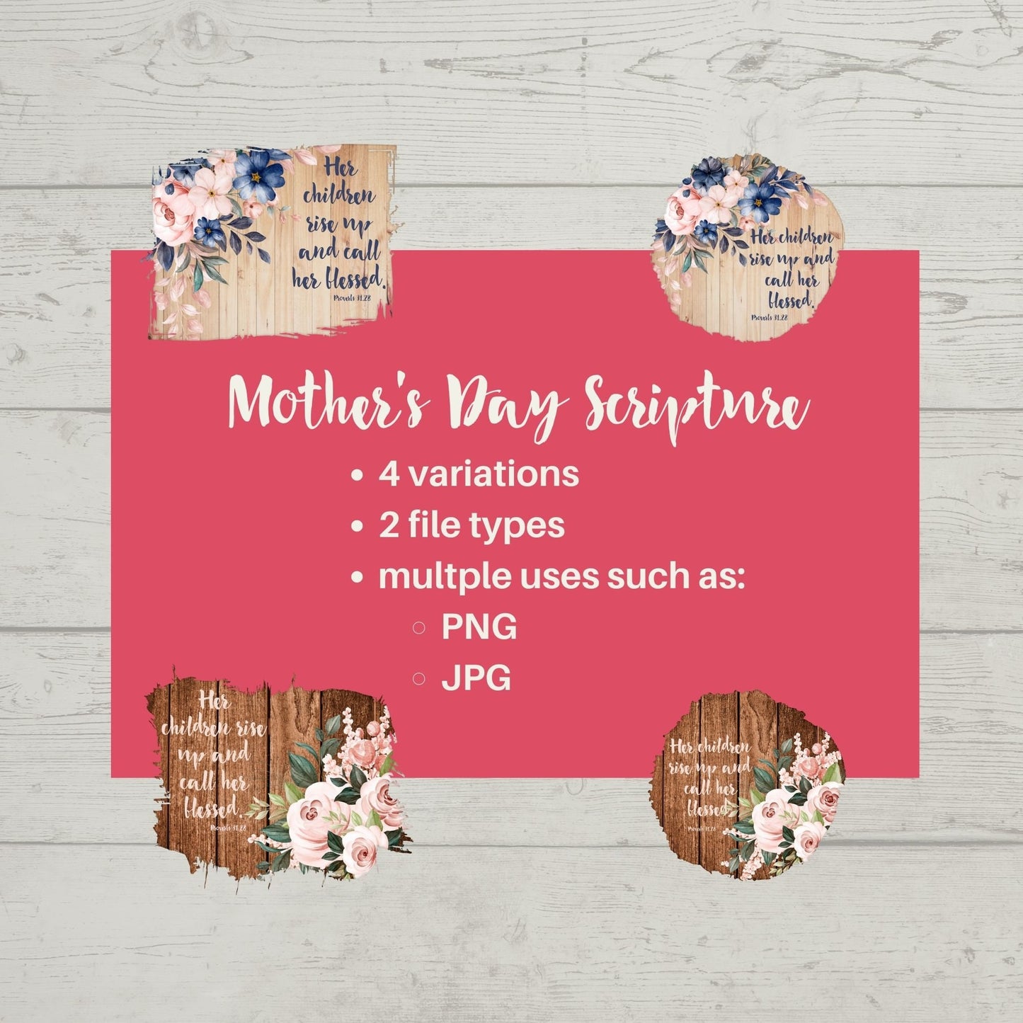 Scripture PNG, Mother's Day Bundle, Mother Sublimation, Mother Scripture, Mother's Day PDF, Rustic Mother's Day, Scripture JPG