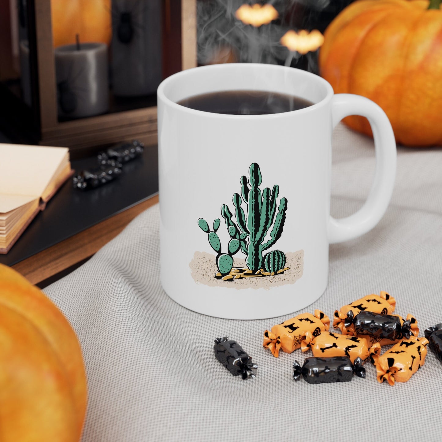 Cactus Mug, Southwestern Mug, Rustic Mug, Gift for Her, Gift for Him, Ceramic Mug 11oz