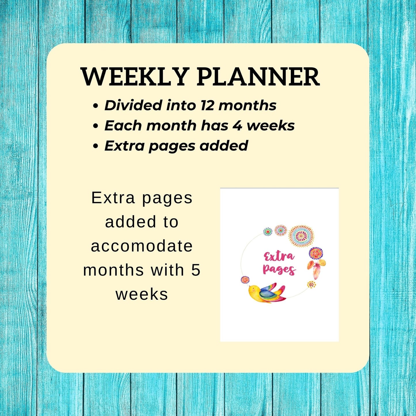 Stay on Top of Your Schedule with this 2023-2024 Undated Weekly Planner - Digital Download Available!