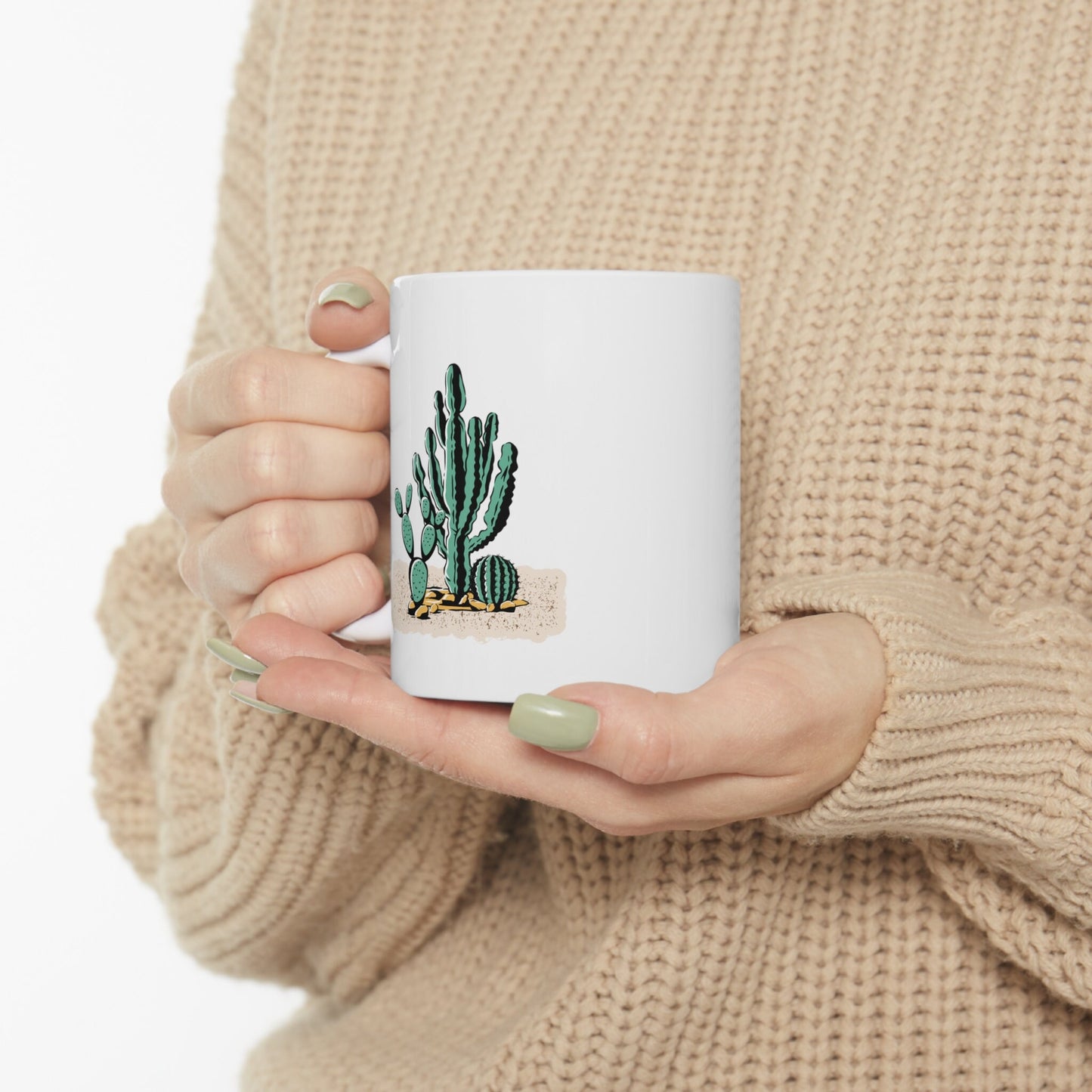Cactus Mug, Southwestern Mug, Rustic Mug, Gift for Her, Gift for Him, Ceramic Mug 11oz