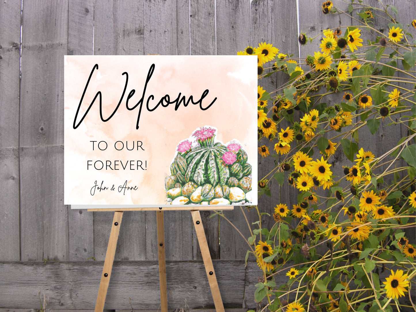 Rustic Cactus Wedding Signs, Desert Wedding Sign Bundle, Customizable and Printable Wedding Sign Bundle