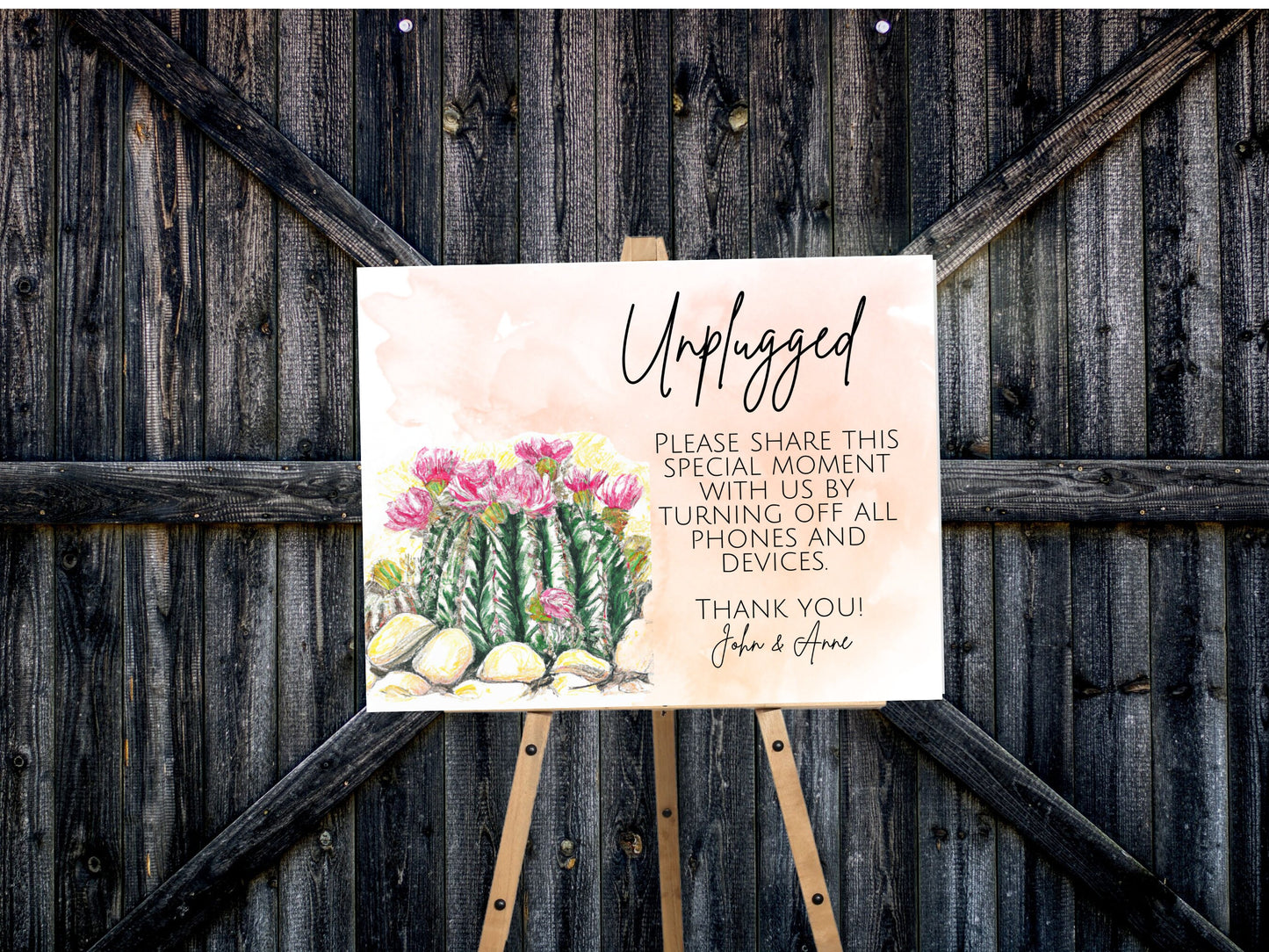 Rustic Cactus Wedding Signs, Desert Wedding Sign Bundle, Customizable and Printable Wedding Sign Bundle