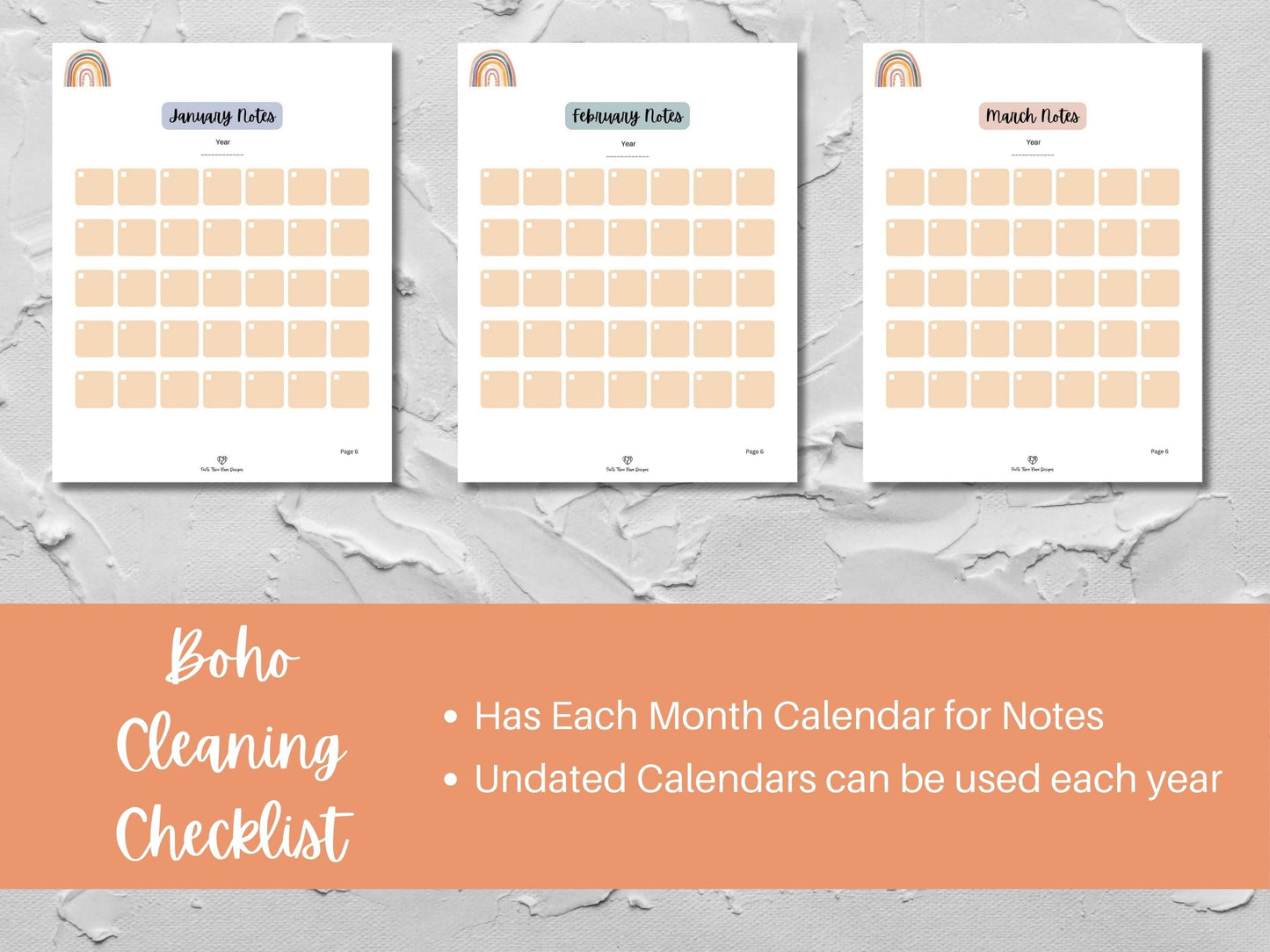 Stay Organized with a Boho-themed Daily, Weekly, Monthly Cleaning Checklist, Cleaning Checklist, Cleaning Schedule, Cleaning Planner