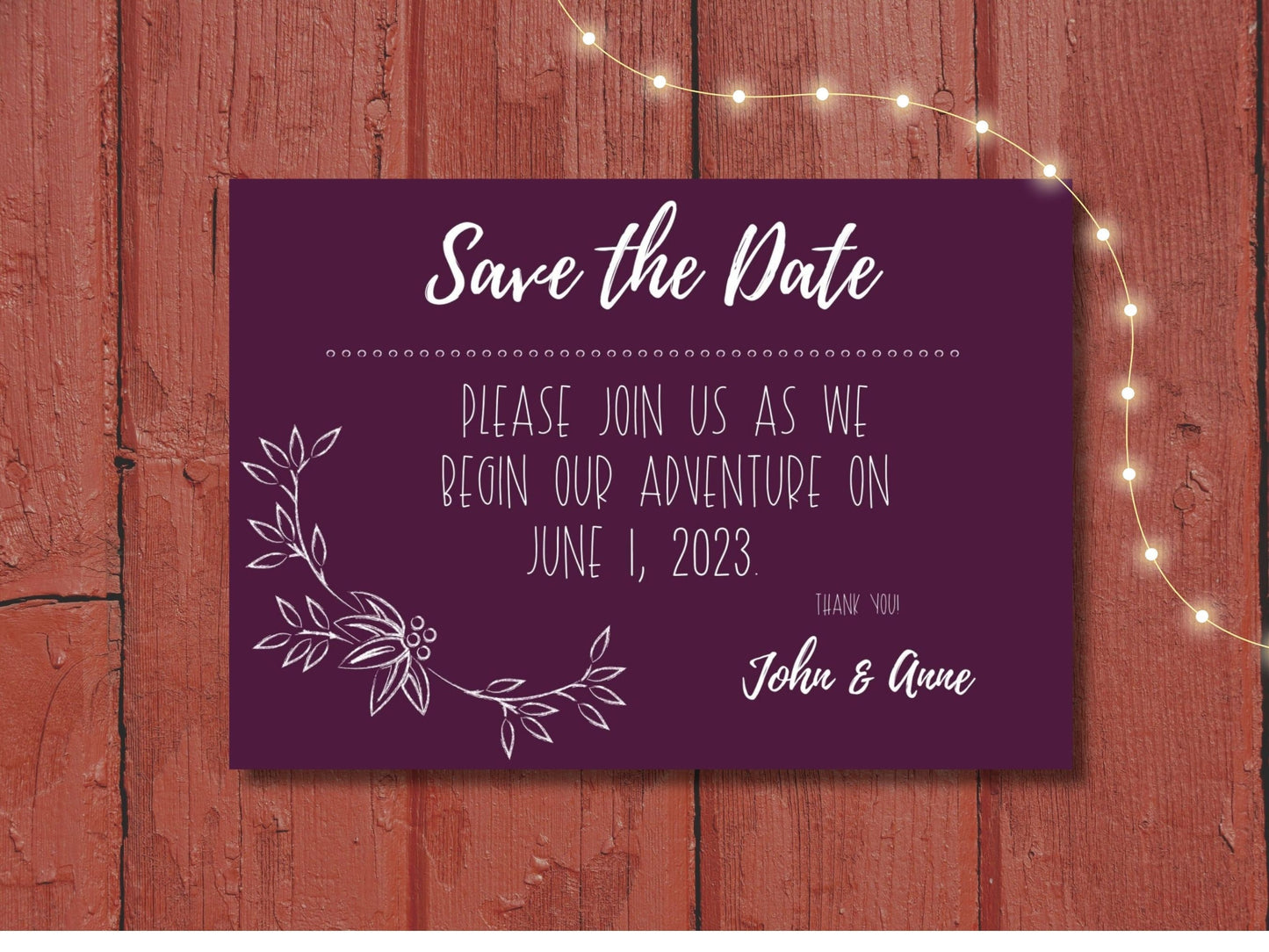 Capture the Essence of Autumn with Deep Purple Save the Date Cards in Enchanting Jewel Tones