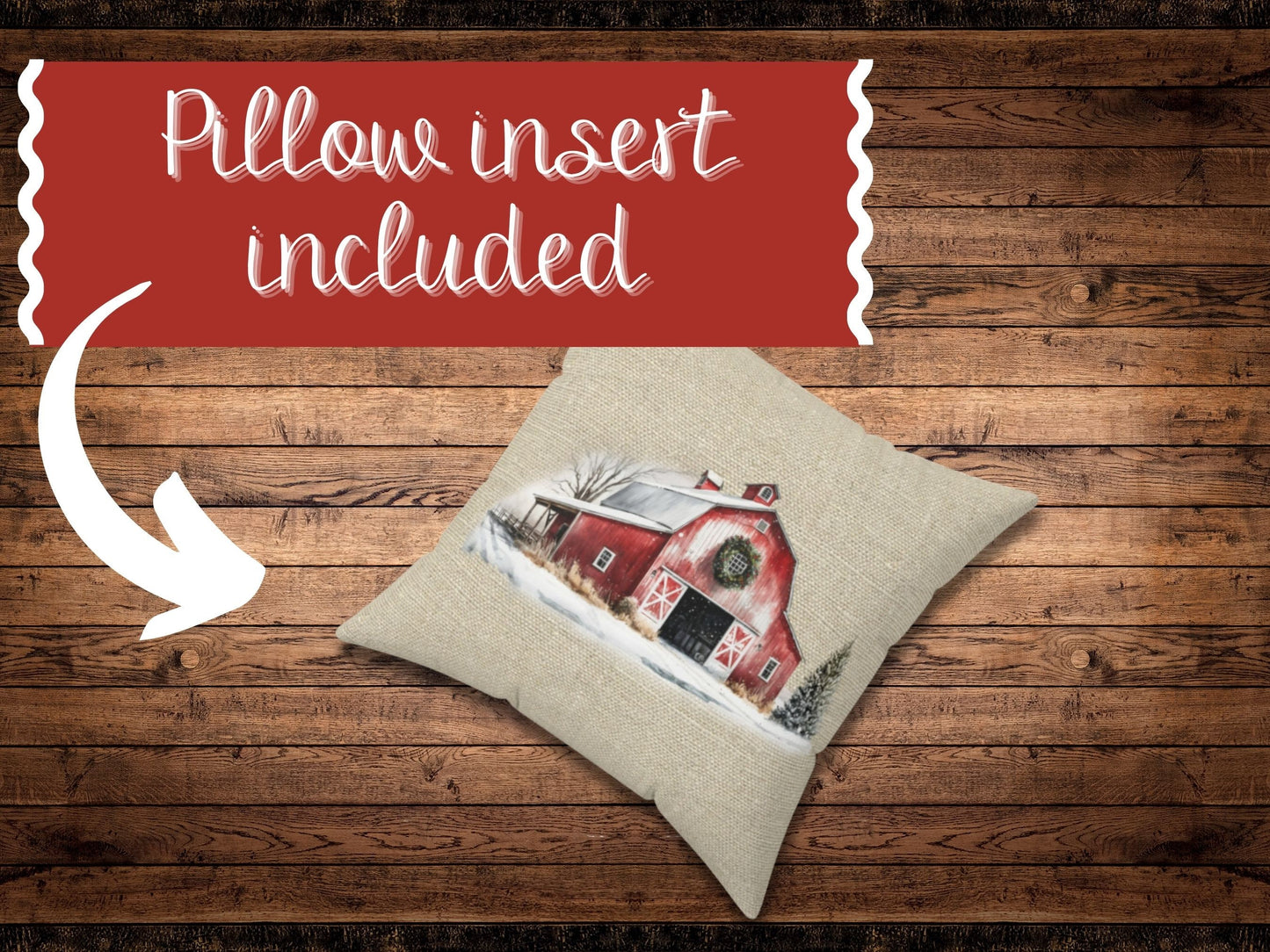 Red Barn Home Decor, Christmas Pillow, Rustic Pillow Cover, Barn Home Decor, Barn Pictures