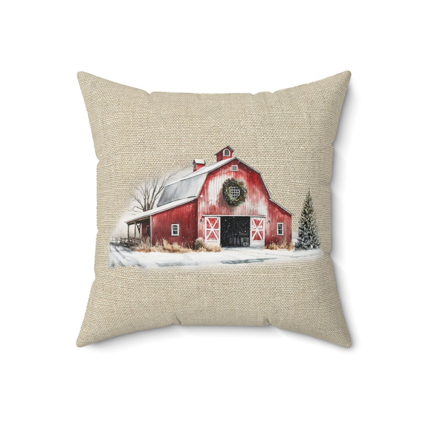 Red Barn Home Decor, Christmas Pillow, Rustic Pillow Cover, Barn Home Decor, Barn Pictures