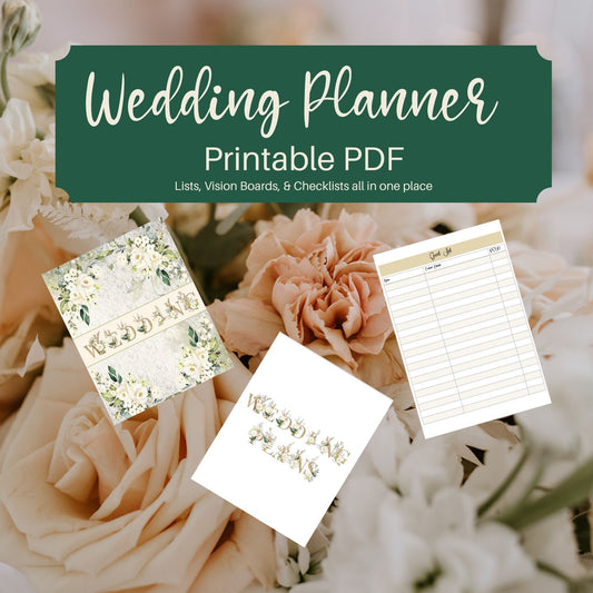 Wedding Planner Book, Wedding Check list, Wedding Idea Board, Wedding Guest List, Wedding Timeline