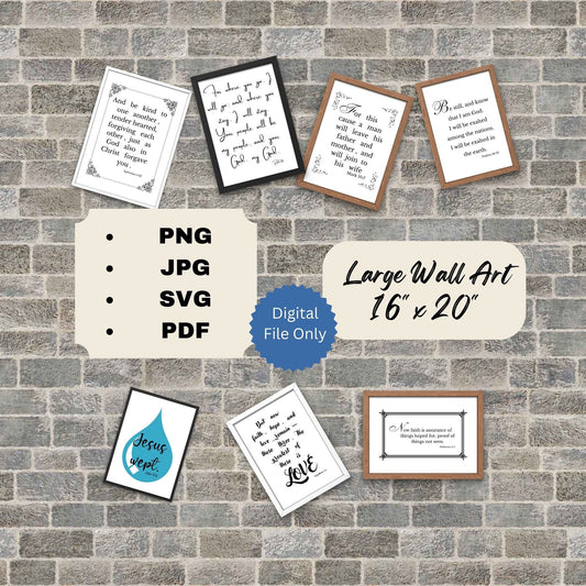 Wall Art PNG and SVG, Scripture Wall Art, Large Wall Art