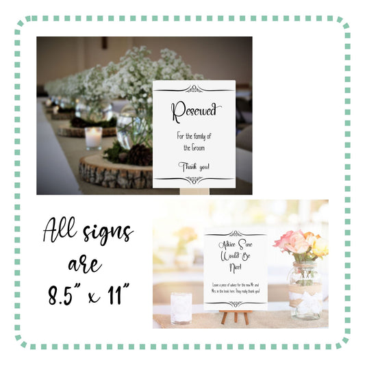 Vintage Wedding Sign Bundle, Wedding Sign Bundle, Guest Book Table, Wedding Blanket Sign, Open Bar Sign, Signature Drink Sign