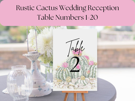 Cactus Wedding Reception Table Numbers, Desert Cactus Table Numbers, Western Table Numbers, Table Numbers Cactus
