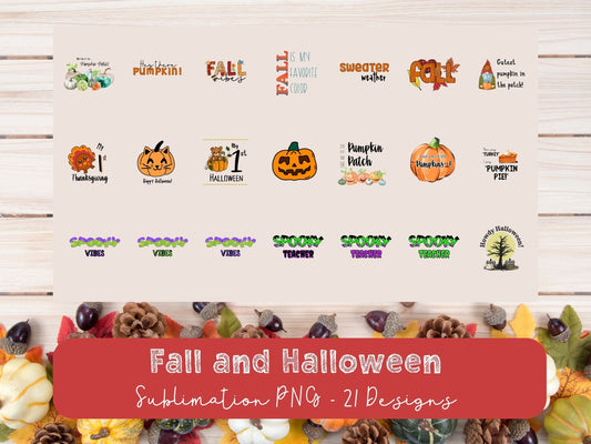 Get into the Spirit: Fall PNG and Halloween PNG Bundled Designs for T-Shirts, Sweatshirts, Mugs, and More! Fall Vibes, Babies 1st